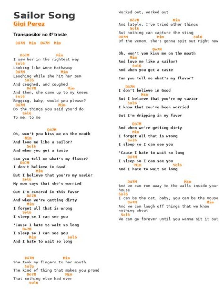 Discovering the Magic: Gigi Perez Sailor Song Lyrics