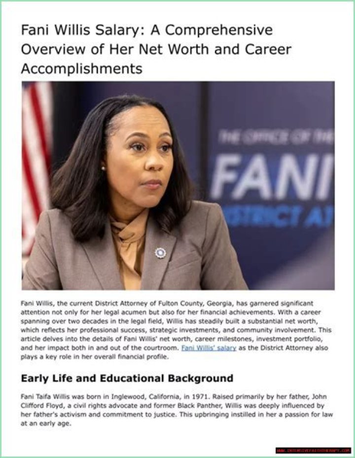 Fani Willis Salary: Understanding the Compensation of a Prominent Prosecutor